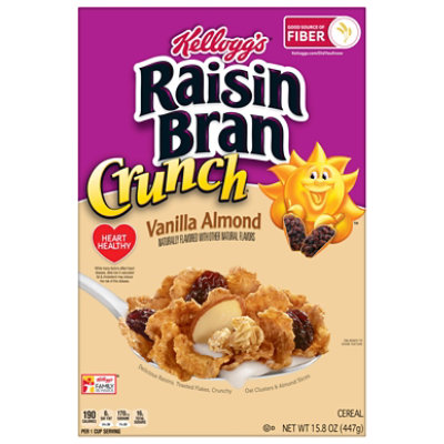 Raisin Bran Crunch Breakfast Cereal Fiber Cereal Vanilla Almond - 15.8 Oz