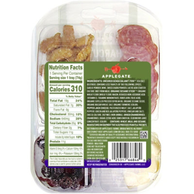 Applegate Natural Charcuterie Plate Genoa Salami Pepper Jack Sesame Sticks & Cranberries - 2.6oz - Image 6