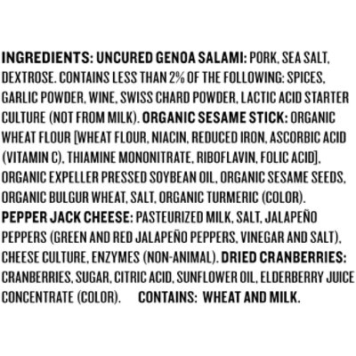 Applegate Natural Charcuterie Plate Genoa Salami Pepper Jack Sesame Sticks & Cranberries - 2.6oz - Image 4