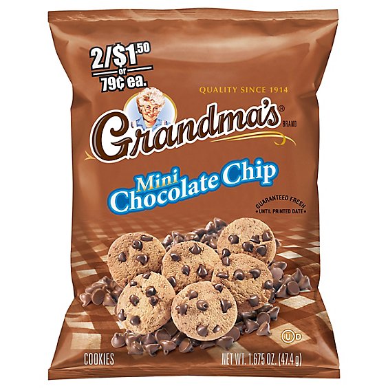 Grandmas Cookies Mini Chocolate Chip - 1.675 Oz
