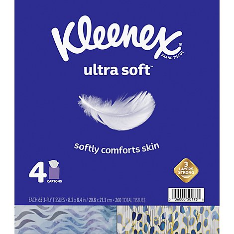 Kleenex Ultra Soft Facial Tissue Cube Box - 4-65 Count