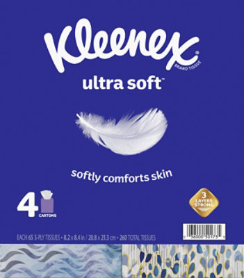 Kleenex Ultra Soft Facial Tissue Cube Box - 4-65 Count