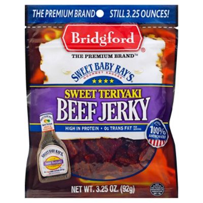 Bridgford Sweet Baby Rays Sweet Teriyaki Beef Jerky - 3.25 Oz - Image 1