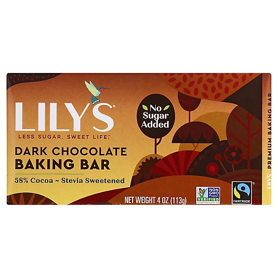 Lilys Dark Chocolate Baking Bar 58% Cocoa - 4 Oz