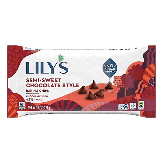 Lilys Sweets Semi-Sweet Style Baking Chips - 9 Oz