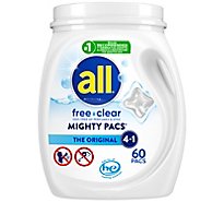 all Mighty Pacs Free Clear Laundry Detergent Packs - 60 Count