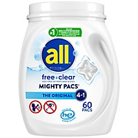 all Mighty Pacs Free Clear Laundry Detergent Packs - 60 Count - Image 1