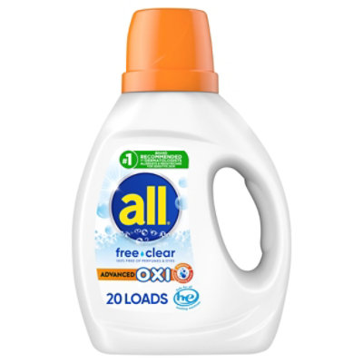 all Laundry Detergent Liquid With OXI Stain Removers Free Clear 20 Loads - 36 Fl. Oz. - Image 3