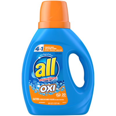 all Laundry Detergent Liquid With OXI Stain Removers And Whiteners 20 Loads - 36 Fl. Oz.