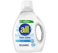 all Laundry Detergent Liquid Free Clear For Sensitive Skin 58 Loads - 88 Fl. Oz.