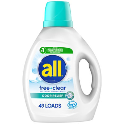 all Laundry Detergent Liquid Free Clear With Odor Relief 49 Loads - 88 Fl. Oz.