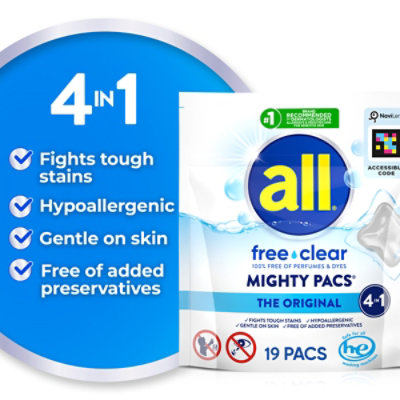 all Mighty Pacs Free Clear Laundry Detergent Packs - 19 Count - Image 3