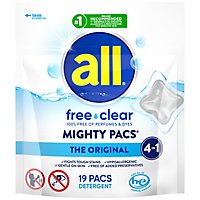 all Mighty Pacs Free Clear Laundry Detergent Packs - 19 Count - Image 1