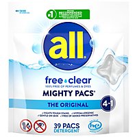 all Mighty Pacs Free Clear Laundry Detergent Packs - 39 Count - Image 1