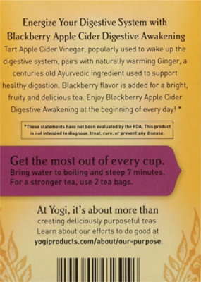 Yogi Teas Tea Blckbry Aple Cdr Awak - 16 Count - Image 5