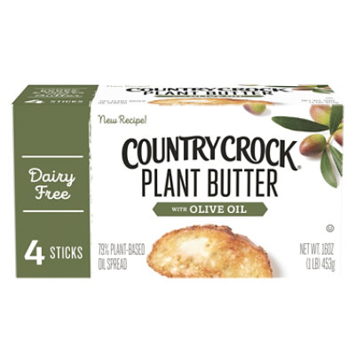 Country Crock Dairy-Free Plant Butter with Olive Oil Sticks - 16 Oz