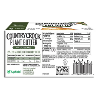 Country Crock Dairy-Free Plant Butter with Olive Oil Sticks - 16 Oz - Image 4