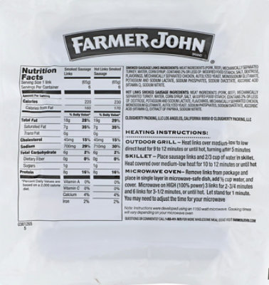 Farmer John Smoked Sausage Hot - 14 Oz - Image 5