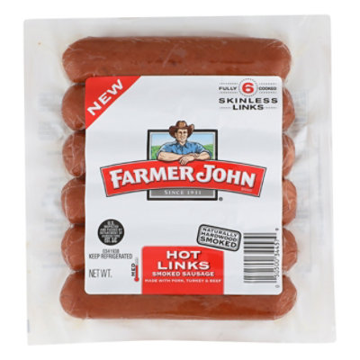 Farmer John Smoked Sausage Hot - 14 Oz