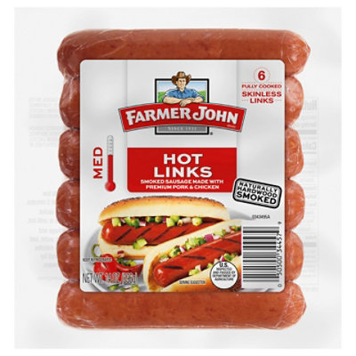Farmer John Smoked Sausage Hot - 14 Oz