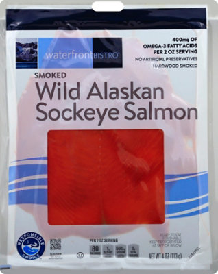 waterfront BISTRO Salmon Wild Alaskan Sockeye Smoked Cold - 4 Oz - Image 2