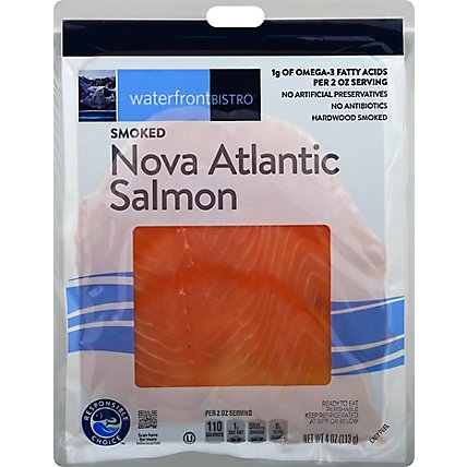 waterfront BISTRO Salmon Nova Atlantic Smoked Cold - 4 Oz - Image 2