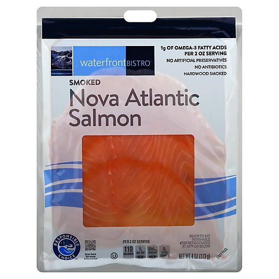 waterfront BISTRO Salmon Nova Atlantic Smoked Cold - 4 Oz