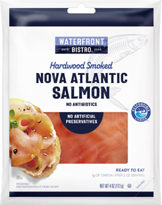 waterfront BISTRO Salmon Nova Atlantic Smoked Cold - 4 Oz - Image 1