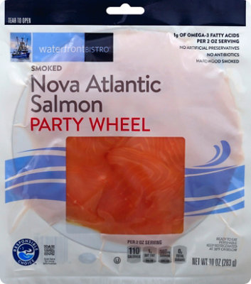 waterfront BISTRO Salmon Nova Atlantic Smoked Party Wheel - 10 Oz - Image 2