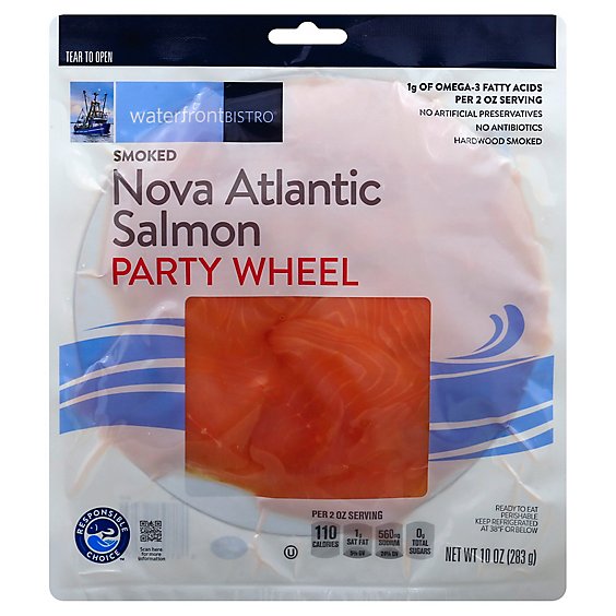 waterfront BISTRO Salmon Nova Atlantic Smoked Party Wheel - 10 Oz