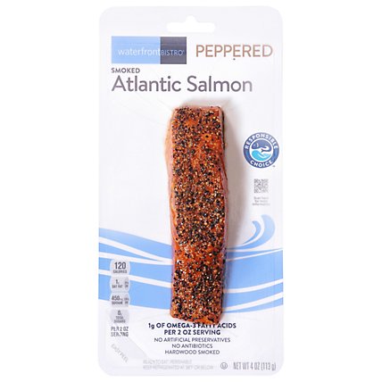 waterfront BISTRO Salmon Atlantic Smoked Peppered Hot - 4 Oz - Image 2
