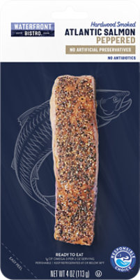 waterfront BISTRO Salmon Atlantic Smoked Peppered Hot - 4 Oz - Image 1