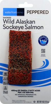 waterfront BISTRO Salmon Wild Alaskan Sockeye Smoked Peppered - 4 Oz - Image 2