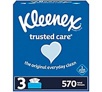 Kleenex Trusted Care Facial Tissues Flat Boxes - 3-190 Count