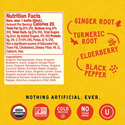Vive Organic Immunity Boost Elderberry Ginger and Turmeric Potent Wellness Shot Bottle - Each - Image 5
