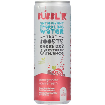 BUBBLR Antioxidant Sparkling Water Pomegranate Acai Refreshr - 12 Fl. Oz. - Image 3