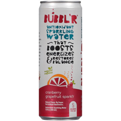 BUBBLR Antioxidant Sparkling Water Cranberry Grapefruit Sparklr - 12 Fl. Oz. - Image 3