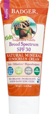 Badger Kids Cream 30 Spf - 2.9 Oz - Image 1