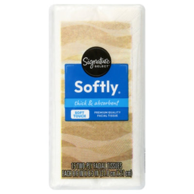 Signature SELECT Facial Tissue Softly Pocket Pack - 8-15 Count