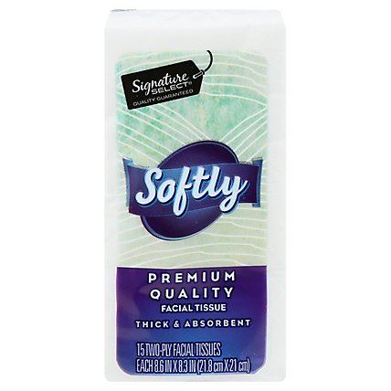 Signature Care Facial Tissue Softly Pocket Pack - 8-15 Count - Image 3