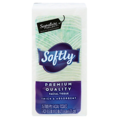 Signature SELECT Facial Tissue Softly Pocket Pack - 8-15 Count - Image 3