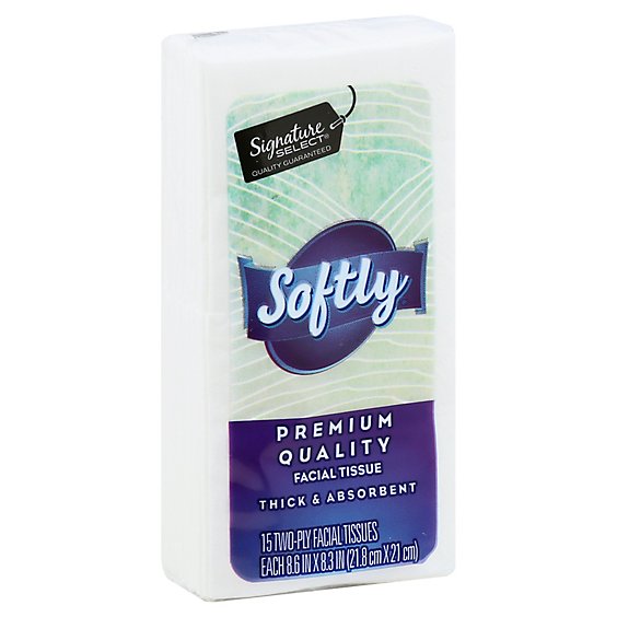 Signature Care Facial Tissue Softly Pocket Pack - 8-15 Count