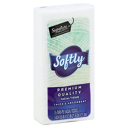 Signature Care Facial Tissue Softly Pocket Pack - 8-15 Count - Image 1