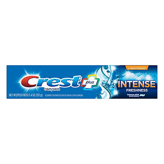 Crest Complete Plus Toothpaste Fluoride Whitening Intense Mint - 5.4 Oz
