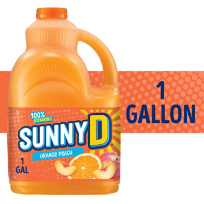 SunnyD Orange Peach Juice Drink Bottle - 1 Gallon - Image 1