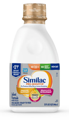 Similac Pro-Sensitive Infant Formula With Iron Ready To Feed Bottle - 32 Fl. Oz.