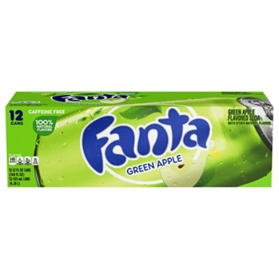 Fanta Soda Pop Green Apple Fruit Flavored 12 Count - 12 Fl. Oz
