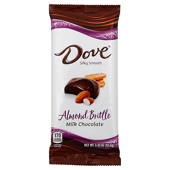 DOVE Candy Bar Milk Chocolate Almond Brittle Mothers Day - 3.30 Oz