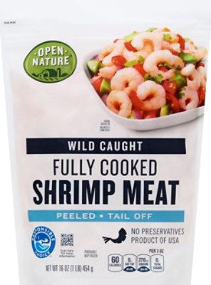 Open Nature Fully Cooked Wild Caught Peeled Tail Off Shrimp Meat - 16 Oz - Image 2