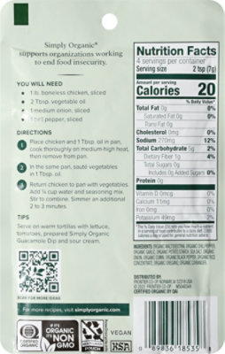 Simply Organic Regular Dry Fajita Seasoning Mix - 1.10 Oz - Image 5